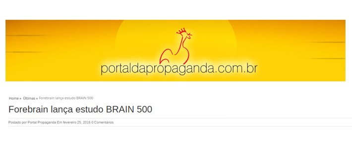Clipping – Portal da Propaganda: Forebrain lança estudo BRAIN 500