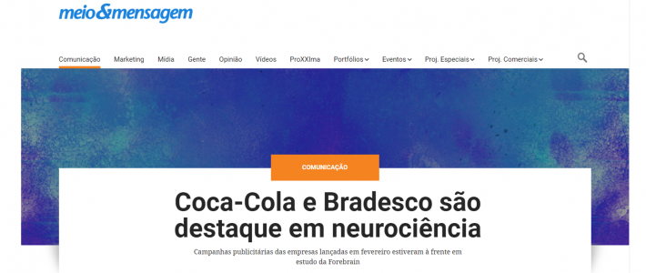 Clipping – Meio & Mensagem: Coca-Cola e Bradesco são destaque em neurociência